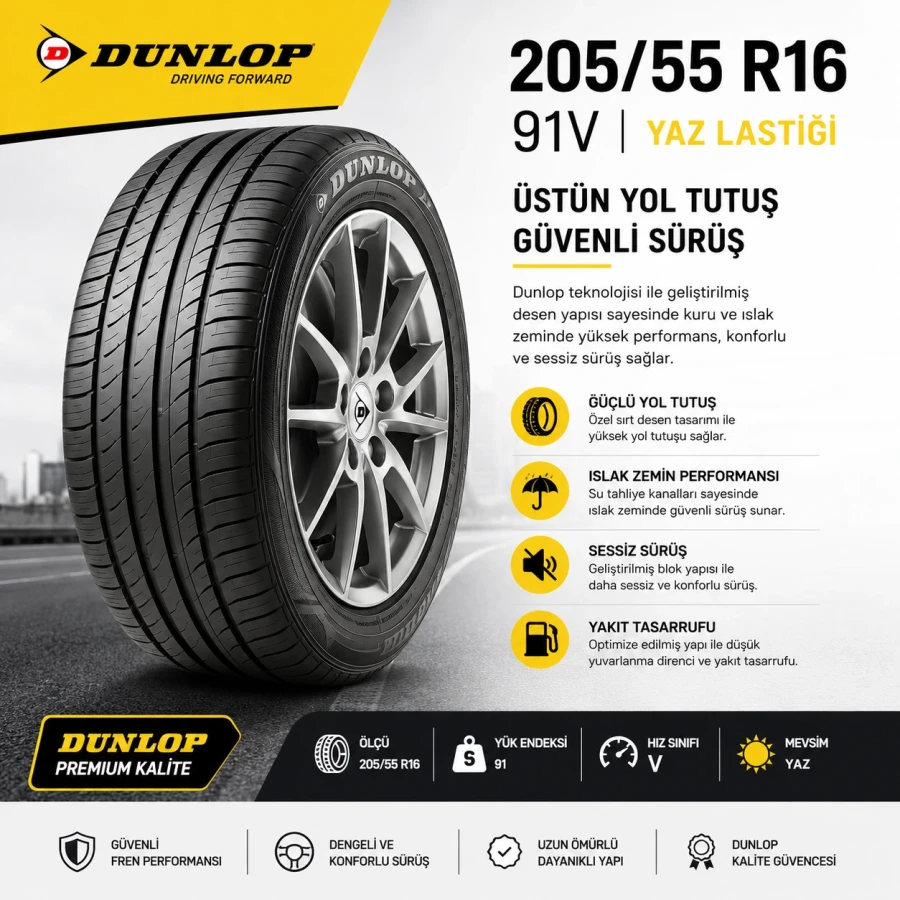 Dunlop 205/55 R16 91V Yaz Lastiği