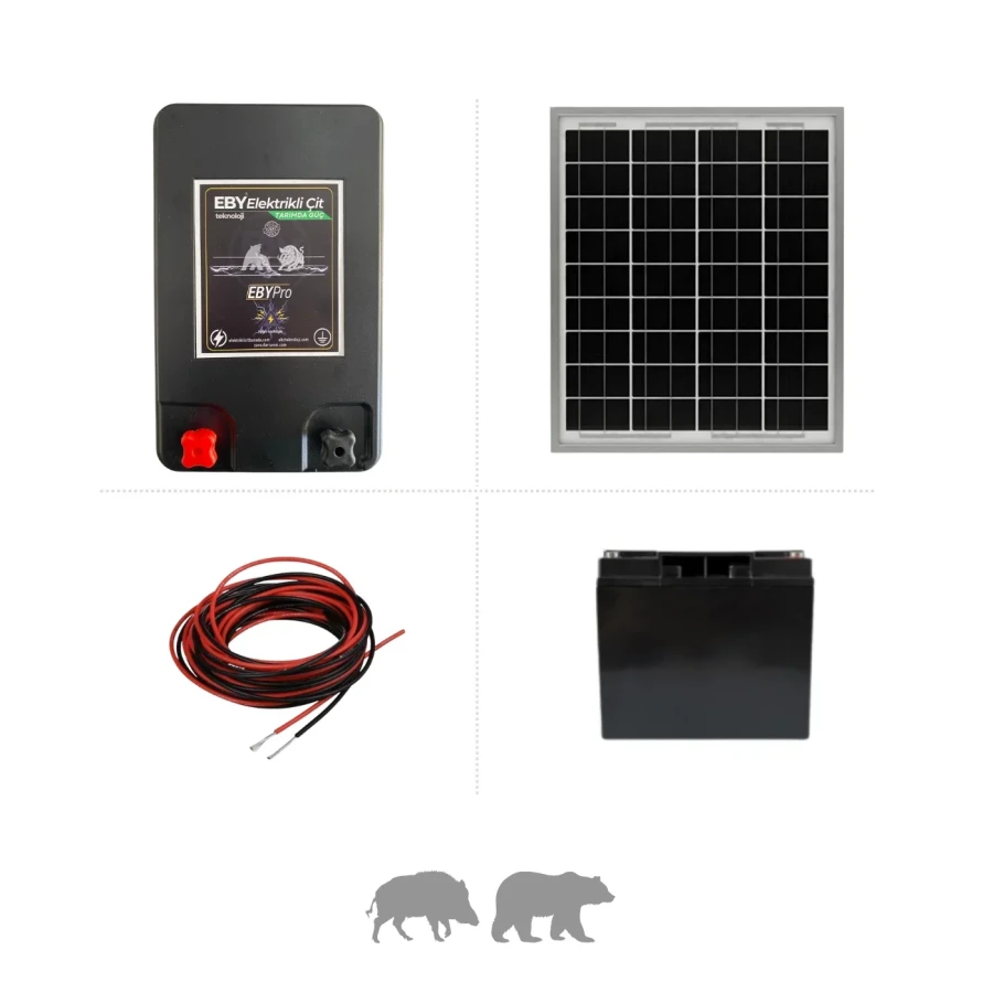 EBY Pro Elektrikli Çit Güneş Enerjili 24 AH Akülü