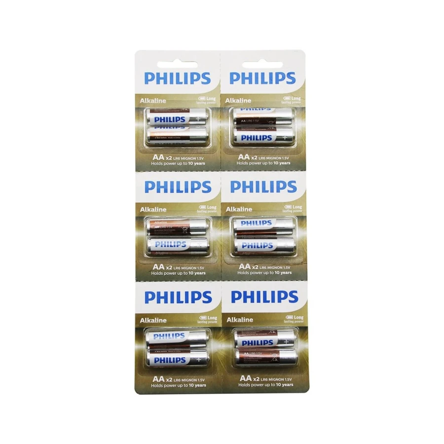 Philips Alkaline Pil LR6 AA 1.5V 2'li